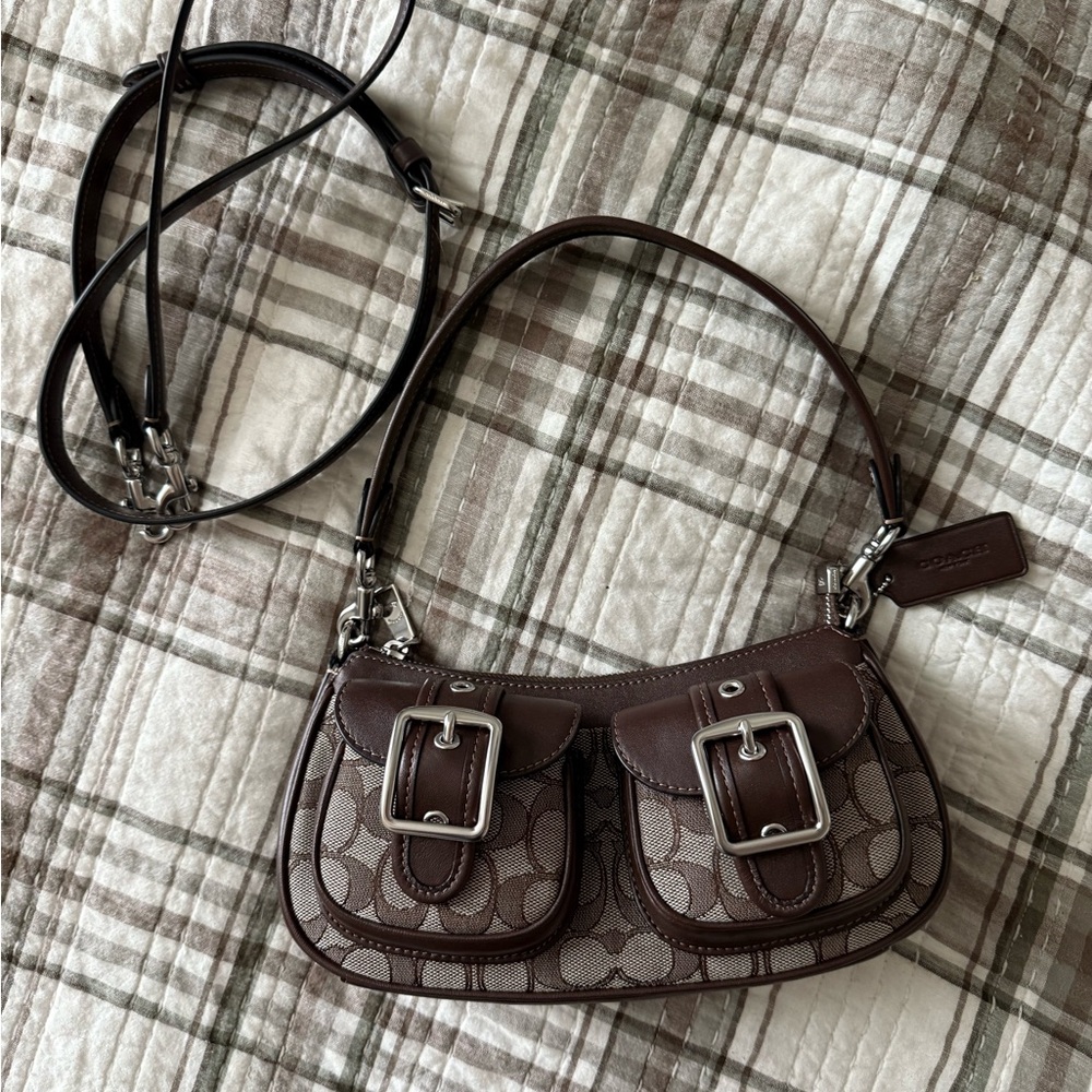 Coach Ashton Brown Signature Shoulder Bag